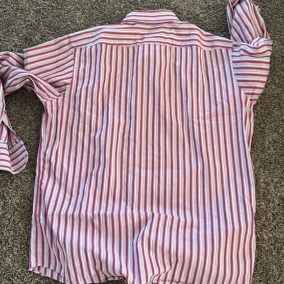 Hugo  Boss 17 1/2 x 34 Multi Color Striped Shirt Regular Fit Dress Shirt - Picture 5 of 6